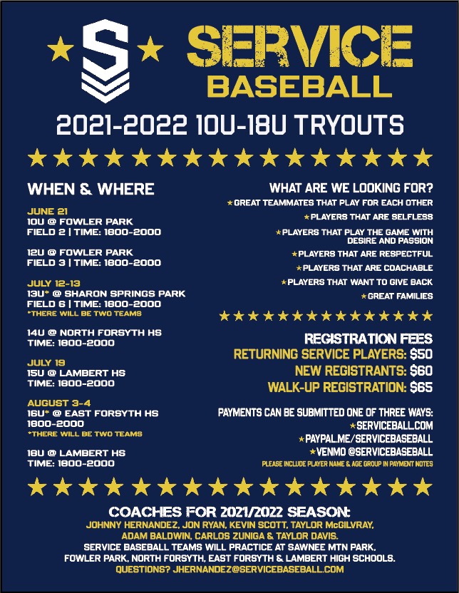 Service Baseball Tryouts